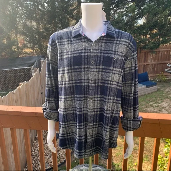 Flag & Anthem Northway LS Single Pocket Flannel Shirt | XL | Navy/Grey NEW!! - Picture 2 of 13